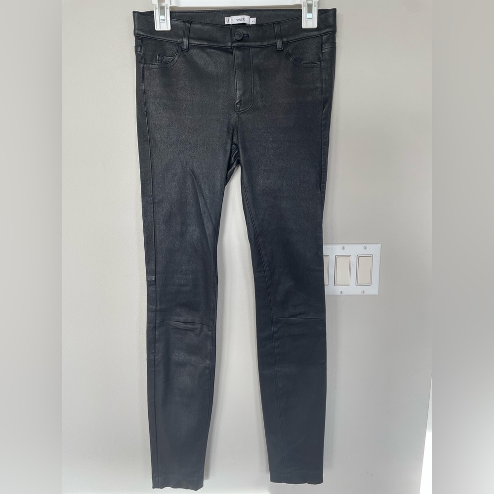 Vince Women’s 100% Lamb Leather Pants- Size US 2 Black  Very New